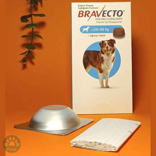 براوکتو آبی برای سگ ۲۰ تا ۴۰ کیلو نژاد متوسط و بزرگ ۱۰۰۰ میلی گرم فلورالانر